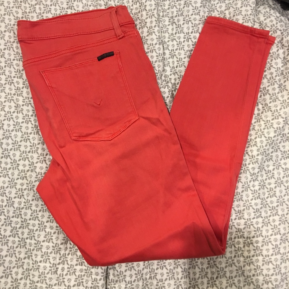 Hudson coral skinny jeans